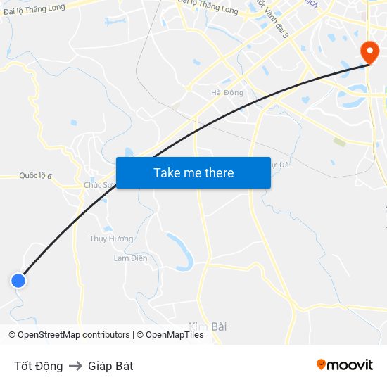 Tốt Động to Giáp Bát map