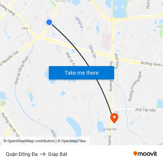 Quận Đống Đa to Giáp Bát map