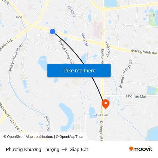 Phường Khương Thượng to Giáp Bát map