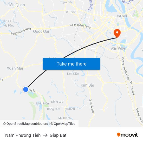 Nam Phương Tiến to Giáp Bát map