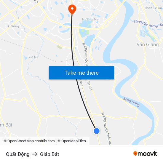 Quất Động to Giáp Bát map