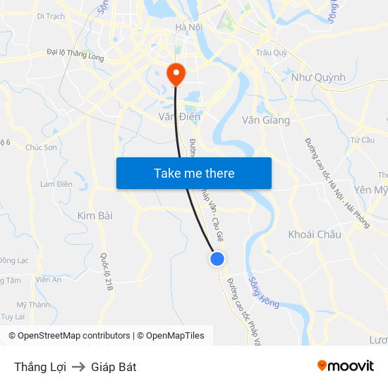 Thắng Lợi to Giáp Bát map