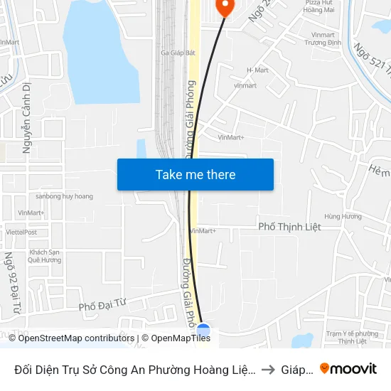 Đối Diện Trụ Sở Công An Phường Hoàng Liệt- 1277 Giải Phóng to Giáp Bát map