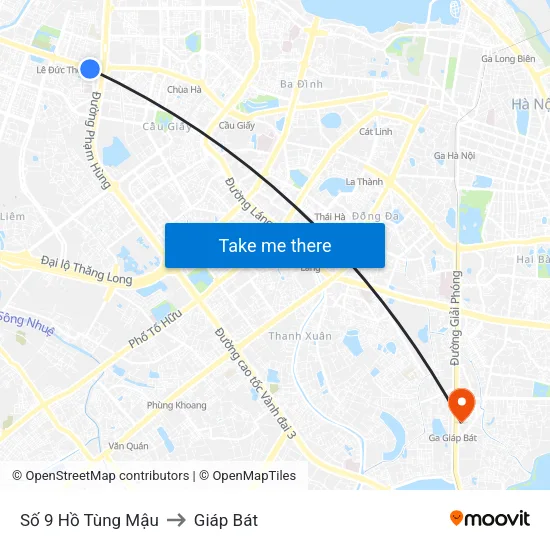 Số 9 Hồ Tùng Mậu to Giáp Bát map