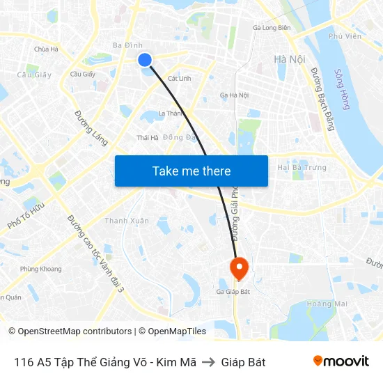 116 A5 Tập Thể Giảng Võ - Kim Mã to Giáp Bát map