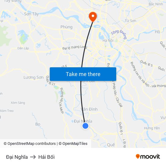 Đại Nghĩa to Hải Bối map