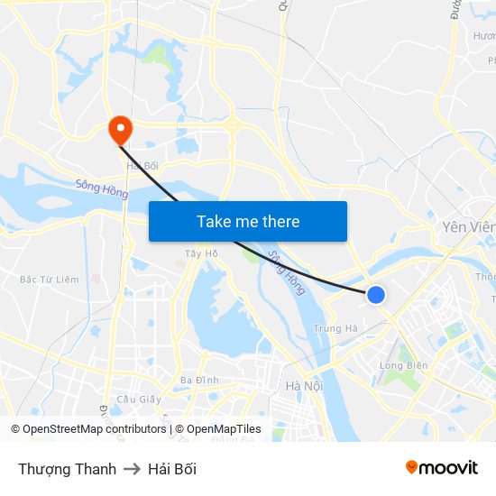 Thượng Thanh to Hải Bối map