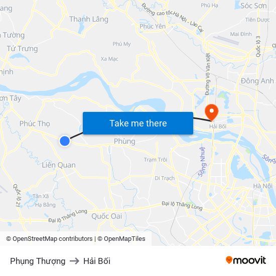 Phụng Thượng to Hải Bối map