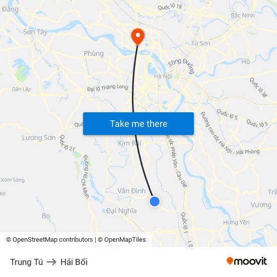 Trung Tú to Hải Bối map