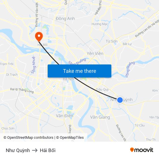 Như Quỳnh to Hải Bối map