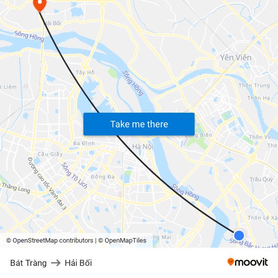 Bát Tràng to Hải Bối map