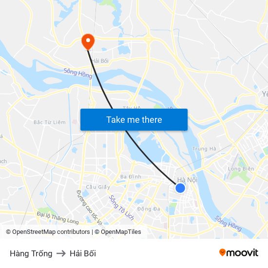 Hàng Trống to Hải Bối map