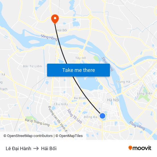 Lê Đại Hành to Hải Bối map