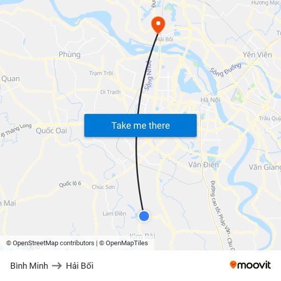 Bình Minh to Hải Bối map