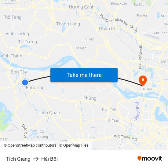 Tích Giang to Hải Bối map