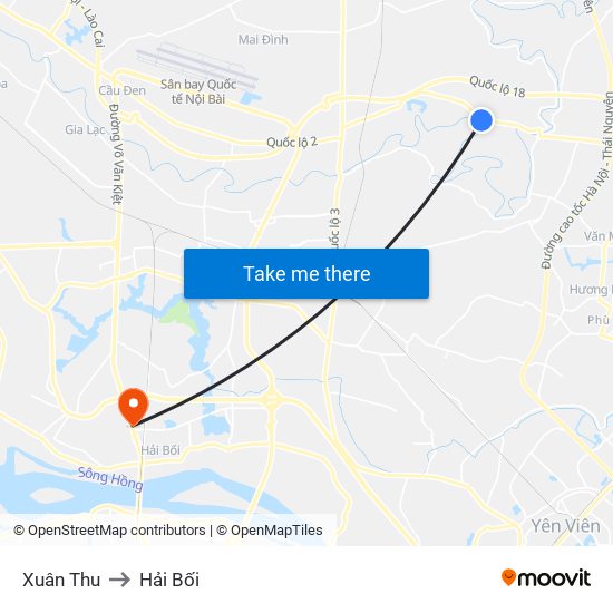 Xuân Thu to Hải Bối map