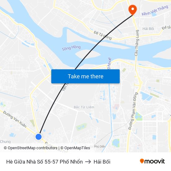 Hè Giữa Nhà Số 55-57 Phố Nhổn to Hải Bối map