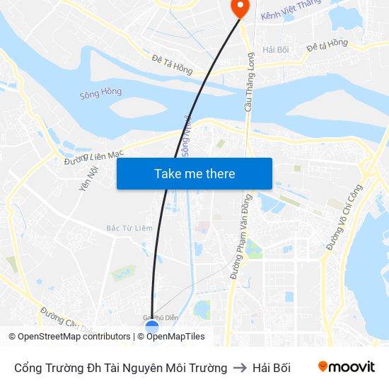 Cổng Trường Đh Tài Nguyên Môi Trường to Hải Bối map