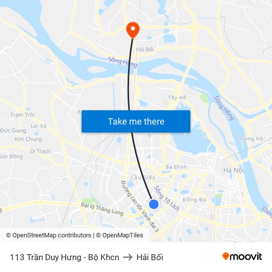 113 Trần Duy Hưng - Bộ Khcn to Hải Bối map