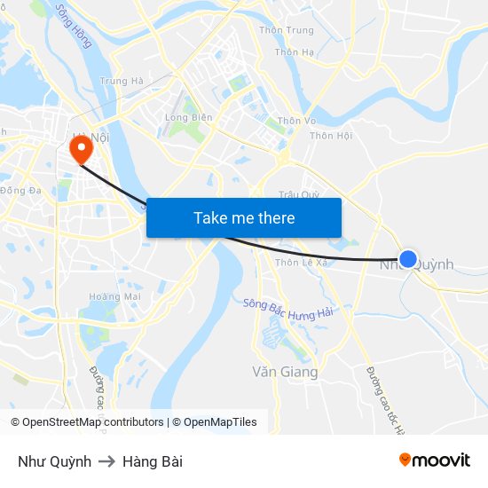 Như Quỳnh to Hàng Bài map