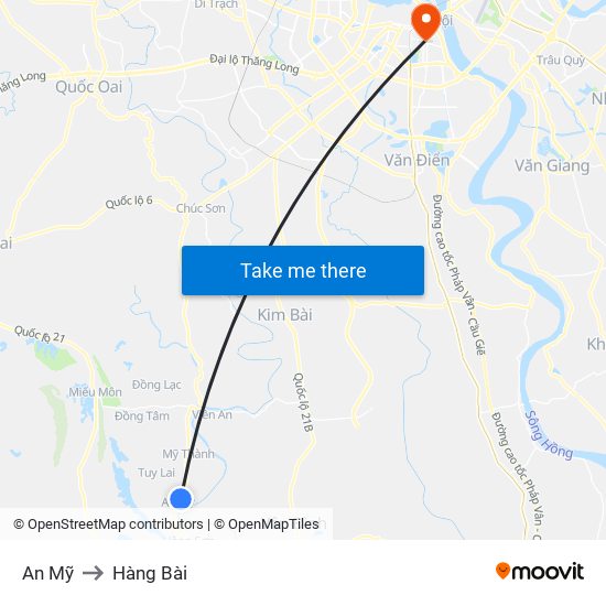 An Mỹ to Hàng Bài map