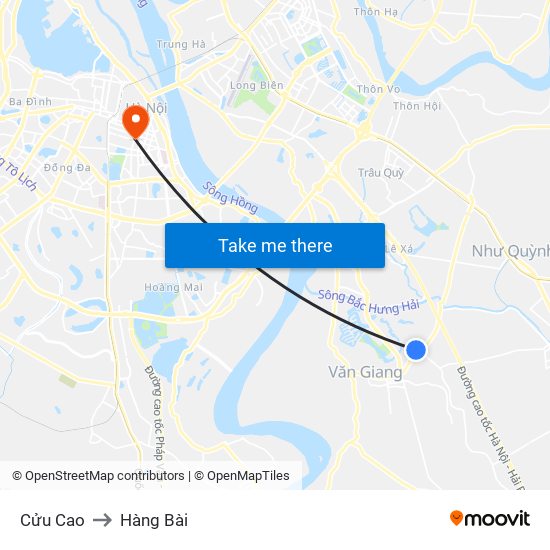 Cửu Cao to Hàng Bài map