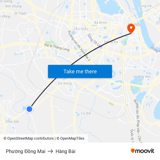 Phường Đồng Mai to Hàng Bài map