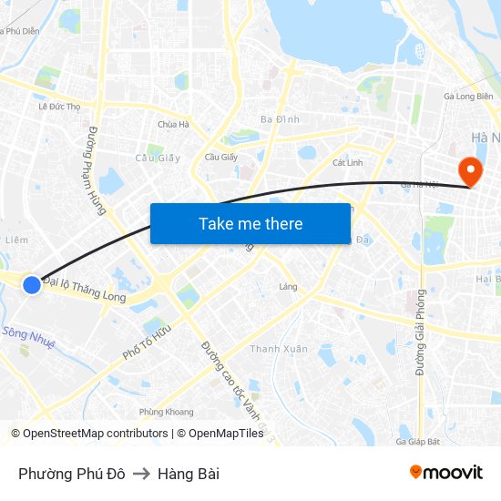 Phường Phú Đô to Hàng Bài map