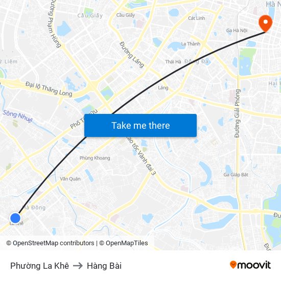 Phường La Khê to Hàng Bài map