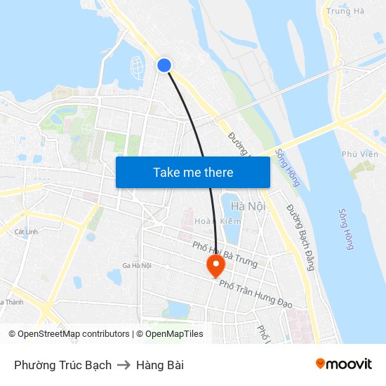 Phường Trúc Bạch to Hàng Bài map