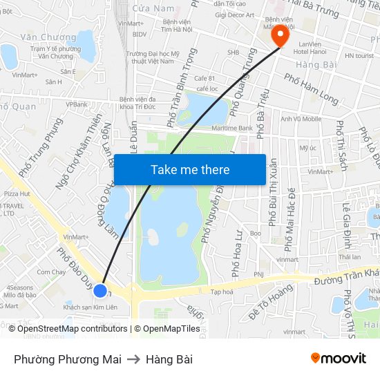 Phường Phương Mai to Hàng Bài map