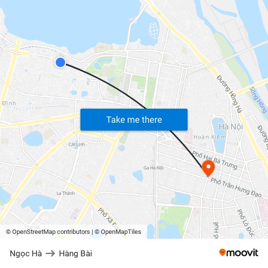Ngọc Hà to Hàng Bài map