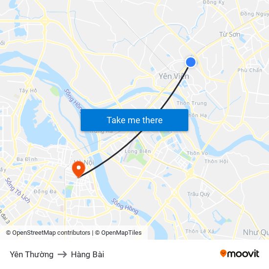 Yên Thường to Hàng Bài map