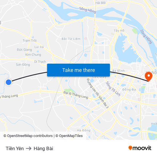 Tiền Yên to Hàng Bài map