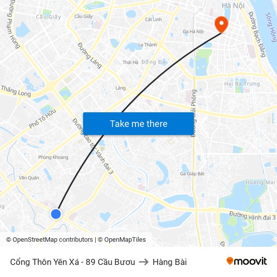 Cổng Thôn Yên Xá - 89 Cầu Bươu to Hàng Bài map