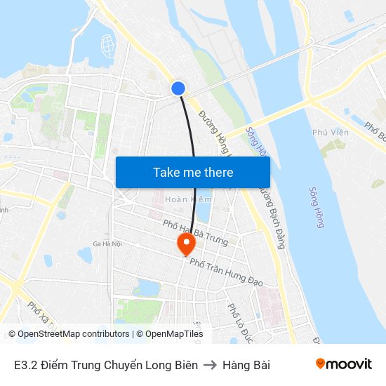 E3.2 Điểm Trung Chuyển Long Biên to Hàng Bài map