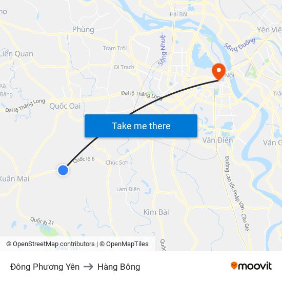 Đông Phương Yên to Hàng Bông map