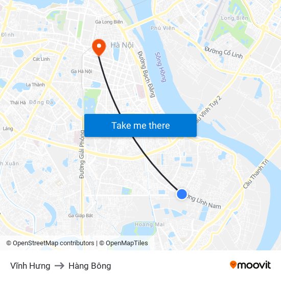 Vĩnh Hưng to Hàng Bông map