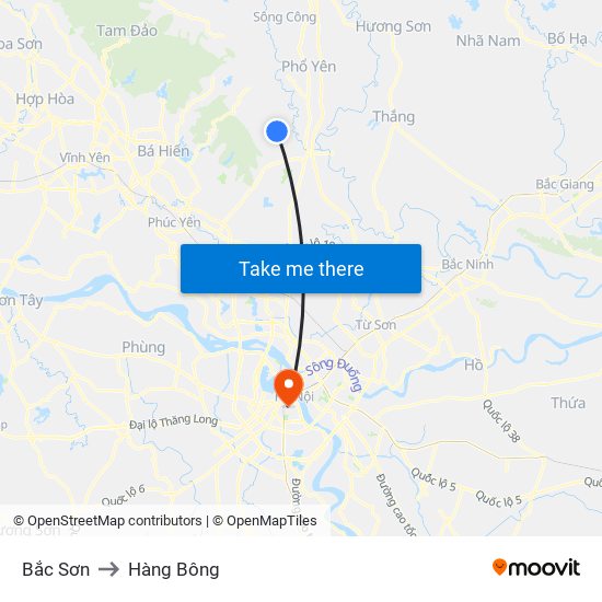 Bắc Sơn to Hàng Bông map
