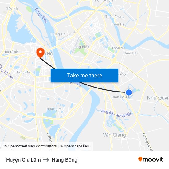 Huyện Gia Lâm to Hàng Bông map