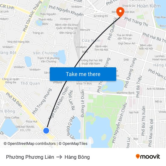 Phường Phương Liên to Hàng Bông map