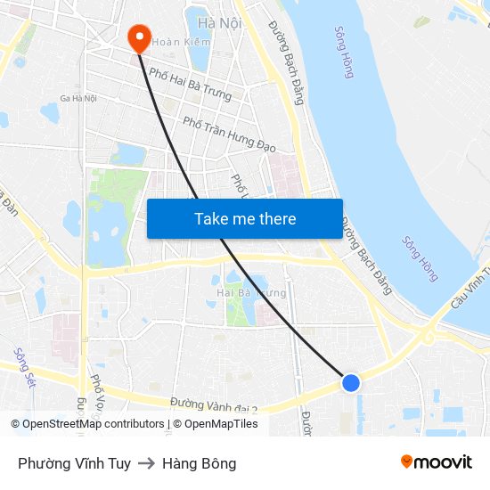 Phường Vĩnh Tuy to Hàng Bông map