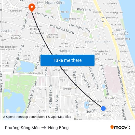 Phường Đống Mác to Hàng Bông map