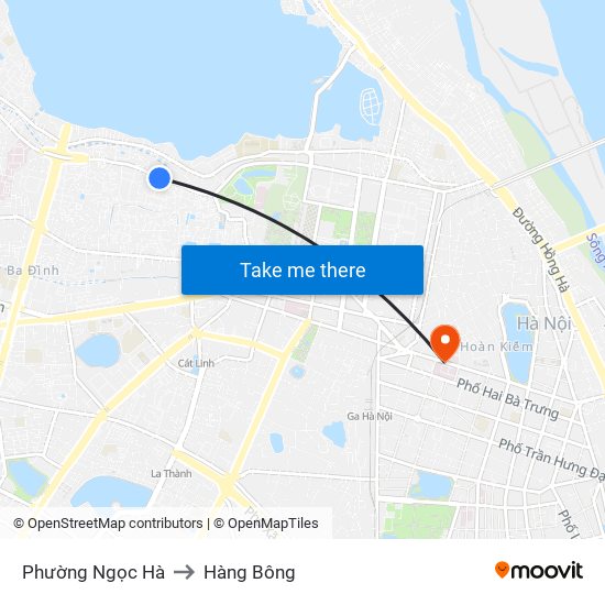 Phường Ngọc Hà to Hàng Bông map