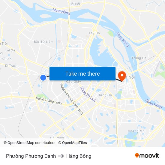 Phường Phương Canh to Hàng Bông map