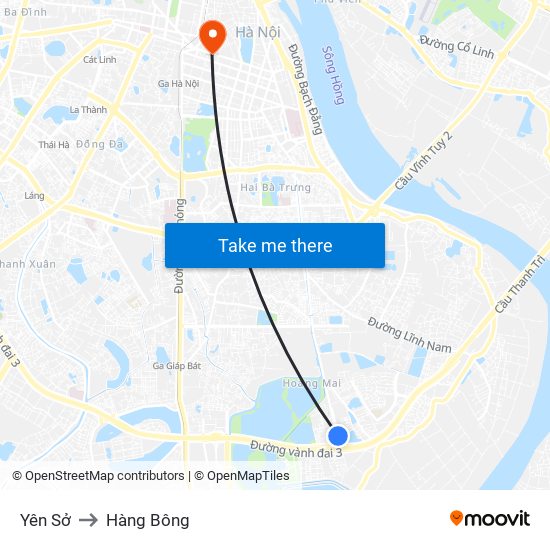 Yên Sở to Hàng Bông map