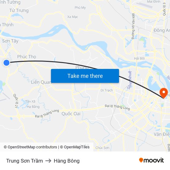 Trung Sơn Trầm to Hàng Bông map