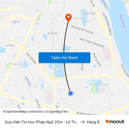 Qua Viện Tin Học Pháp Ngữ 20m - Lê Thanh Nghị to Hàng Bông map