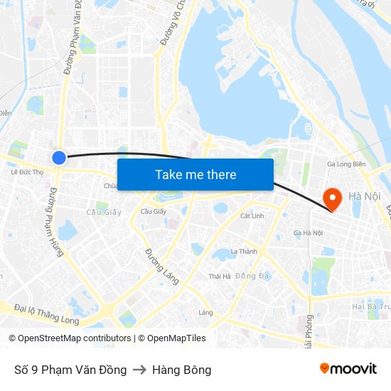 Số 9 Phạm Văn Đồng to Hàng Bông map