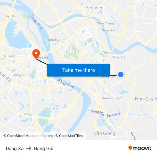 Đặng Xá to Hàng Gai map